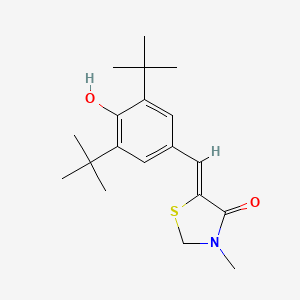 molecular formula C19H27NO2S B1675642 5-[(3,5-Ditert-butyl-4-hydroxyphenyl)methylidene]-3-methyl-1,3-thiazolidin-4-one CAS No. 107889-31-6