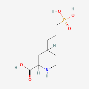 molecular formula C9H18NO5P B1675643 4-(3-Phosphonopropyl)piperidine-2-carboxylic acid CAS No. 118183-22-5