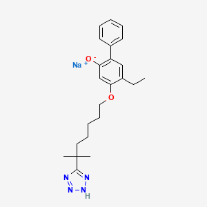 molecular formula C23H29N4NaO2 B1675649 2-Phenyl-4-ethyl-5-(6-(2H-tetrazol-5-yl)-6-methylheptyloxy)phenol sodium salt CAS No. 153226-99-4