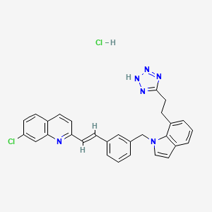 molecular formula C29H24Cl2N6 B1675654 5-(2-(1-(3-(2-(7-Chloroquinolin-2-yl)ethenyl)benzyl)indol-7-yl)ethyl)-1H-tetrazole CAS No. 146554-87-2