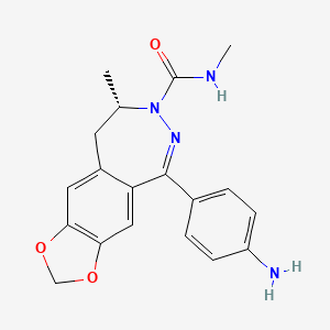 7H-1,3-Dioxolo(4,5-H)(2,3)benzodiazepine-7-carboxamide, 5-(4-aminophenyl)-8,9-dihydro-N,8-dimethyl-, (8S)-