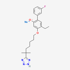 5-Ethyl-3'-fluoro-4-((6-methyl-6-(1H-tetrazol-5-yl)heptyl)oxy)-(1,1'-bipenyl)-2-ol monosodium salt