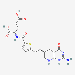 molecular formula C19H23N5O6S B1675664 N-[(5-{2-[(6R)-2-Amino-4-oxo-3,4,5,6,7,8-hexahydropyrido[2,3-D]pyrimidin-6-YL]ethyl}-2-thienyl)carbonyl]-L-glutamic acid CAS No. 127228-54-0
