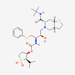 [(2R,3R)-1,1-dioxo-2-propan-2-ylthiolan-3-yl] N-[(2R,3R)-4-[(3aR,6S,7aS)-6-(tert-butylcarbamoyl)-3,3a,4,6,7,7a-hexahydro-2H-thieno[3,2-c]pyridin-5-yl]-3-hydroxy-1-phenylsulfanylbutan-2-yl]carbamate