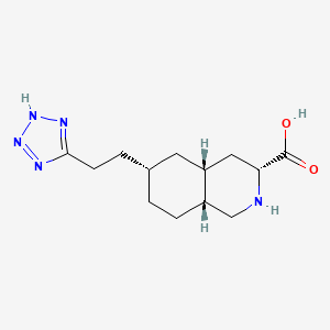 3-Isoquinolinecarboxylic acid, decahydro-6-(2-(1H-tetrazol-5-yl)ethyl)-, (3R,4aR,6R,8aR)-rel-