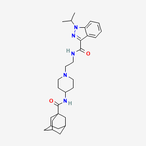 molecular formula C29H41N5O2 B1675678 1H-Indazole-3-carboxamide, 1-(1-methylethyl)-N-(2-(4-((tricyclo(3.3.1.13,7)dec-1-ylcarbonyl)amino)-1-piperidinyl)ethyl)- CAS No. 176390-32-2