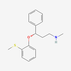 molecular formula C17H21NOS B1675682 Benzenepropanamine, N-methyl-gamma-(2-(methylthio)phenoxy)-, (gammaR)- CAS No. 163059-33-4