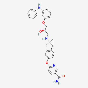 B1675684 6-(4-(2-(((2S)-3-(9H-Carbazol-4-yloxy)-2-hydroxypropyl)amino)-2-methylpropyl)phenoxy)pyridine-3-carboxamide CAS No. 204592-94-9