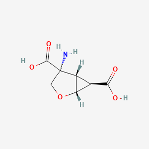 molecular formula C7H9NO5 B1675685 (1R,4R,5S,6R)-4-Amino-2-oxabicyclo[3.1.0]hexane-4,6-dicarboxylic acid CAS No. 191471-52-0