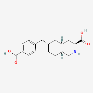 molecular formula C18H23NO4 B1675686 (3S,4aR,6S,8aR)-6-[(4-carboxyphenyl)methyl]-decahydroisoquinoline-3-carboxylic acid CAS No. 211566-75-5