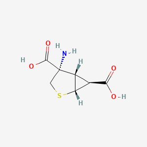 molecular formula C7H9NO4S B1675687 (1R,4S,5S,6S)-4-amino-2-thiabicyclo[3.1.0]hexane-4,6-dicarboxylic acid CAS No. 222529-89-7