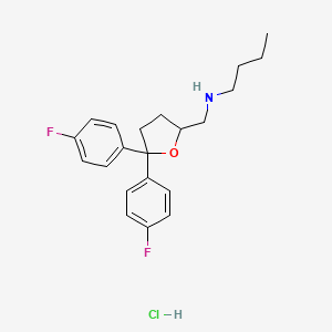 molecular formula C21H26ClF2NO B1675689 2-Furanmethanamine, n-butyl-5,5-bis(4-fluorophenyl)tetrahydro-, hydrochloride CAS No. 325819-97-4