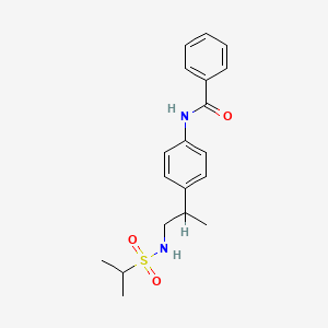 molecular formula C19H24N2O3S B1675692 Benzamide, N-(4-(1-methyl-2-(((1-methylethyl)sulfonyl)amino)ethyl)phenyl)- CAS No. 211313-51-8
