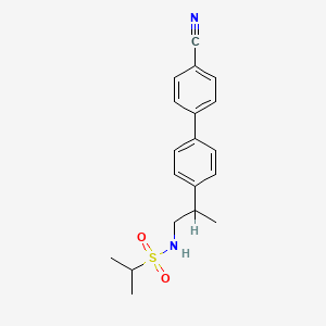 molecular formula C19H22N2O2S B1675693 N-(2-(4'-Cyano-[1,1'-biphenyl]-4-yl)propyl)propane-2-sulfonamide CAS No. 211311-95-4