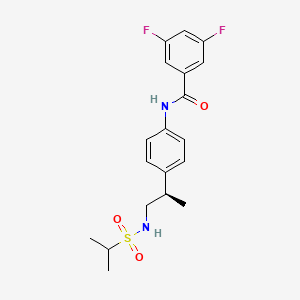 molecular formula C19H22F2N2O3S B1675698 (R)-3,5-difluoro-N-(4-(1-(1-methylethylsulfonamido)propan-2-yl)phenyl)benzamide CAS No. 376594-67-1
