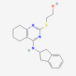 B1675700 2-({4-[(2,3-dihydro-1H-inden-2-yl)amino]-5,6,7,8-tetrahydroquinazolin-2-yl}sulfanyl)ethan-1-ol CAS No. 338738-66-2