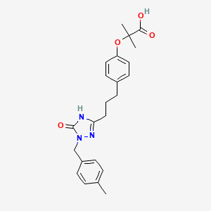 2-Methyl-2-[4-[3-[1-(4-methylbenzyl)-5-oxo-4,5-dihydro-1H-1,2,4-triazol-3-yl]propyl]phenoxy]propanoic acid