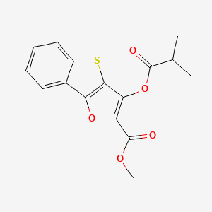 molecular formula C16H14O5S B1675716 Methyl 3-(2-methyl-1-oxopropoxy)(1)benzothieno(3,2-b)furan-2-carboxylate CAS No. 149725-15-5