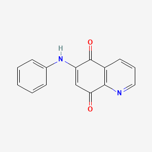 molecular formula C15H10N2O2 B1675718 6-Anilino-5,8-quinolinedione CAS No. 91300-60-6
