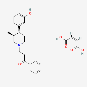 molecular formula C25H29NO6 B1675721 1-Propanone, 3-(4-(3-hydroxyphenyl)-3,4-dimethyl-1-piperidinyl)-1-phenyl-, cis-(+-)-, (Z)-2-butenedioate (1:1) (salt) CAS No. 78693-86-4