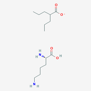 molecular formula C14H29N2O4- B1675790 Lysine valproate CAS No. 86827-89-6
