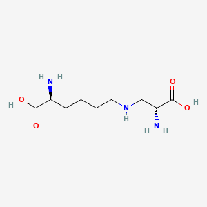 molecular formula C9H19N3O4 B1675792 L-Lysine, N6-(2-amino-2-carboxyethyl)-, (R)- CAS No. 63121-95-9