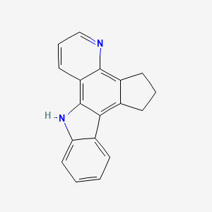 molecular formula C18H14N2 B1675800 Cyclopenta(c)pyrido(3,2-a)carbazole, 1,2,3,8-tetrahydro- CAS No. 69477-66-3