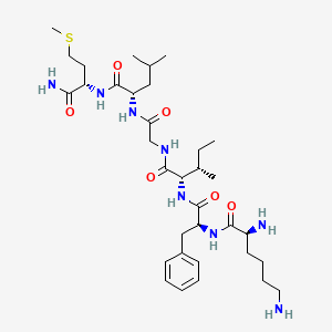 molecular formula C34H58N8O6S B1675811 赖氨酰-苯丙氨酰-异亮氨酰-甘氨酰-亮氨酰-蛋氨酰胺 CAS No. 2990-43-4
