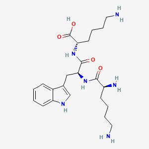 molecular formula C23H36N6O4 B1675819 L-Lysine, N(2)-(N-L-lysyl-L-tryptophyl)- CAS No. 38579-27-0