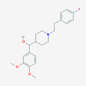 molecular formula C22H28FNO3 B1675828 alpha-(3,4-Dimethoxyphenyl)-1-[2-(4-fluorophenyl)ethyl]-4-piperidine methanol CAS No. 880759-45-5