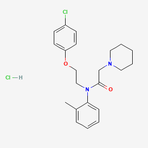 molecular formula C22H28Cl2N2O2 B1675837 N-(2-(p-Chlorophenoxy)ethyl)-N-(o-tolyl)-1-piperidineacetamide hydrochloride CAS No. 55566-03-5