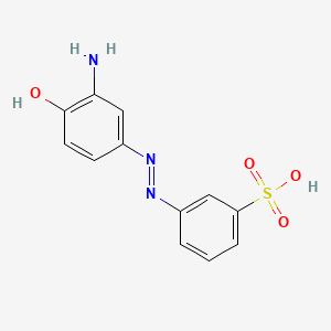 molecular formula C12H11N3O4S B1675845 m-((3-Amino-4-hydroxyphenyl)azo)benzenesulphonic acid CAS No. 94086-87-0