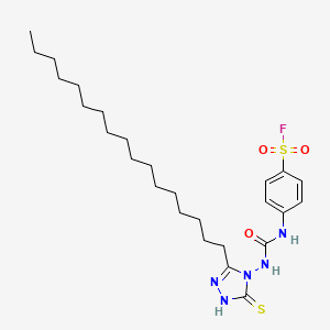 molecular formula C26H42FN5O3S2 B1675848 m-((((3-Heptadecyl-1,5-dihydro-5-thioxo-4H-1,2,4-triazol-4-yl)amino)carbonyl)amino)benzenesulphonyl fluoride CAS No. 23455-88-1
