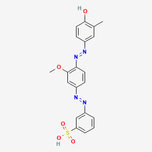 molecular formula C20H18N4O5S B1675851 m-((4-((4-Hydroxy-m-tolyl)azo)-3-methoxyphenyl)azo)benzenesulphonic acid CAS No. 51988-22-8