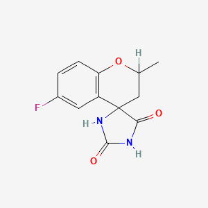Spiro(4H-1-benzopyran-4,4'-imidazolidine)-2',5'-dione, 6-fluoro-2,3-dihydro-2-methyl-