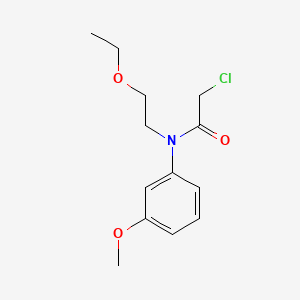 molecular formula C13H18ClNO3 B1675869 m-ACETANISIDIDE, 2-CHLORO-N-(2-ETHOXYETHYL)- CAS No. 100346-60-9