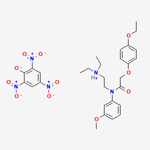 molecular formula C29H35N5O11 B1675872 2-(N-[2-(4-ethoxyphenoxy)acetyl]-3-methoxyanilino)ethyl-diethylazanium;2,4,6-trinitrophenolate CAS No. 27471-65-4
