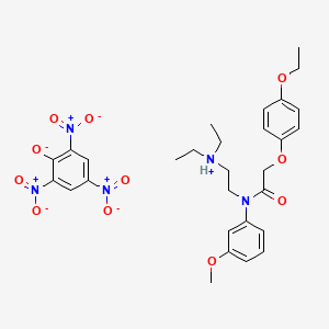 molecular formula C29H35N5O11 B1675872 m-ACETANISIDIDE, N-(2-(DIETHYLAMINO)ETHYL)-2-(p-ETHOXYPHENOXY)-, MONOPICRATE CAS No. 27471-65-4