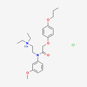 molecular formula C24H35ClN2O4 B1675873 m-Acetanisidide, N-(2-(diethylamino)ethyl)-2-(p-isopropoxyphenoxy)-, monohydrochloride CAS No. 27471-66-5