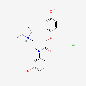 molecular formula C22H31ClN2O4 B1675874 m-Acetanisidide, N-(2-(diethylamino)ethyl)-2-(p-methoxyphenoxy)-, monohydrochloride CAS No. 27585-36-0