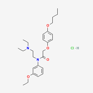B1675877 m-Acetophenetidide, 2-(p-butoxyphenoxy)-N-(2-(diethylamino)ethyl)-, monohydrochloride CAS No. 27471-62-1
