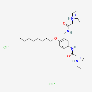 molecular formula C27H50Cl2N4O3 B1675880 1-(4-Diethylaminoacetamido-2-diethylaminoacetamidomethylphenoxy)-n-octane dihydrochloride CAS No. 97354-58-0