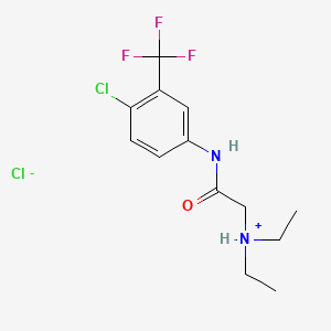 molecular formula C13H18Cl2F3N2O B1675882 4'-Chloro-2-(diethylamino)-3'-trifluoromethylacetanilide, hydrochloride CAS No. 77966-52-0
