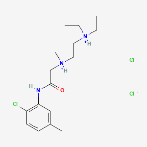 molecular formula C16H28Cl3N3O B1675883 2-[[2-(2-Chloro-5-methylanilino)-2-oxoethyl]-methylazaniumyl]ethyl-diethylazanium dichloride CAS No. 77966-45-1