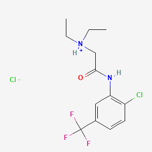 molecular formula C13H17Cl2F3N2O B1675884 N-[2-Chloro-5-(trifluoromethyl)phenyl]-2-(diethylamino)ethanimidic acid--hydrogen chloride (1/1) CAS No. 77966-53-1