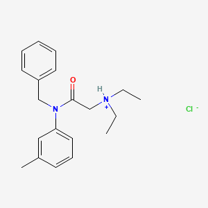 molecular formula C20H27ClN2O B1675887 m-ACETOTOLUIDIDE, N-BENZYL-2-(DIETHYLAMINO)-, MONOHYDROCHLORIDE CAS No. 27241-98-1