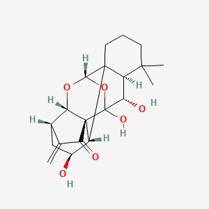 molecular formula C20H26O6 B1675892 (2S,3S,5S,8R,9S,11S,14S,15R)-3,13,14-Trihydroxy-16,16-dimethyl-6-methylidene-10,12-dioxahexacyclo[9.8.0.01,15.02,8.05,9.08,13]nonadecan-7-one CAS No. 93781-75-0