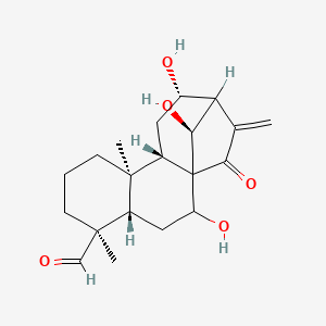 molecular formula C20H28O5 B1675893 (4beta,7alpha,12alpha,14R)-7,12,14-Trihydroxy-15-oxo-kaur-16-en-18-al CAS No. 91379-75-8