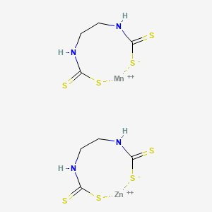 molecular formula C4H6N2S4Mn . C4H6N2S4Zn<br>C8H12MnN4S8Zn B1675947 Mancozeb CAS No. 8018-01-7