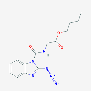 molecular formula C14H16N6O3 B167596 Glycine, N-[(2-azido-1H-benzimidazol-1-yl)carbonyl]-, butyl ester CAS No. 1680-16-6